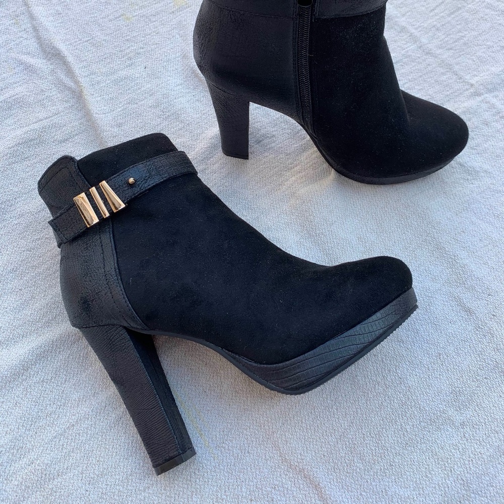 Black High Heel Booties Kadi Maya